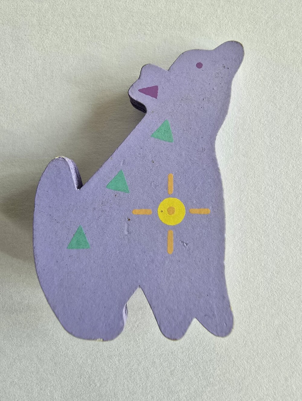 Vintage wolf brooch pastel dog coyote howl southwestern western pin memphis - Picture 3 of 8